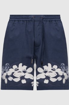 Синие шорты с льном