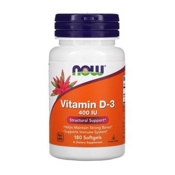 Витамин Д3 NOW Foods Vitamin D-3 400 MЕ, 180 капсул Витамин Д3 NOW Foods Vitamin D-3 400 MЕ, 180 капсул