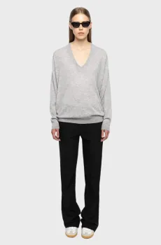 Женский серый кашемировый пуловер Swyny Серый L ZADIG&VOLTAIRE KWSW02973_GRIS CHINE CLAI