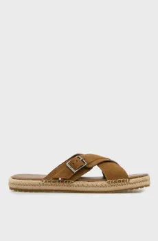 Мужские коричневые замшевые слайдеры JUTTE Коричневый 44 Tommy Hilfiger FM0FM05772