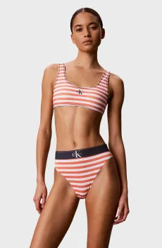 Женский лиф от купальника в полоску Разноцветный S Calvin Klein LV00Q61100