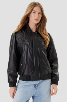 Женский черный бомбер Черный XS Guess W5YL06.WE480;JBLK