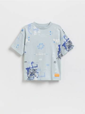 Reserved - Футболка з принтом - блідо-блакитний - 482ED-05X