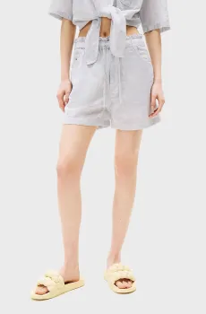 Женские голубые шорты в полоску TJW COTTON LINEN SHORT Голубой XS Tommy Jeans DW0DW20360