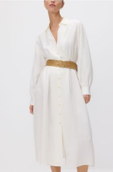 Reserved - Сукня з льону - білий - 334HK-00X