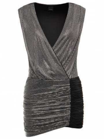 Pinko Коктейльна сукня Gustone PE20 BLK01 1B14H0 Y67T Срібний Slim Fit Pinko Коктейльна сукня Gustone PE20 BLK01 1B14H0 Y67T Срібний Slim Fit