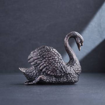 Серебряная паштетница ручной работы "Лебедь" сер00022 Серебряная паштетница ручной работы "Лебедь" сер00022