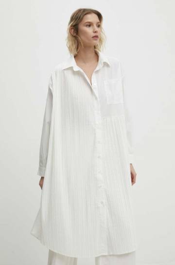 Рубашка Answear Lab женская цвет белый relaxed классический воротник Рубашка Answear Lab женская цвет белый relaxed классический воротник