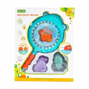 Детский набор игрушек для ванной Baby Team с сачком, от 6 месяцев, 31*24.5*6 см (9027) Детский набор игрушек для ванной Baby Team с сачком, от 6 месяцев, 31*24.5*6 см (9027)