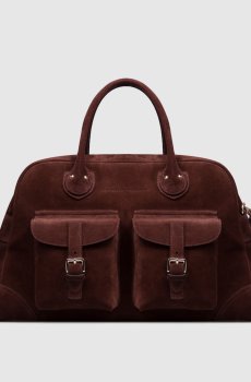 Коричневая замшевая дорожная сумка Weekender