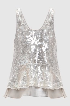 Серый топ в пайетке