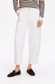 Reserved - Джинси barrel leg з прострочками - білий - 081LS-00J