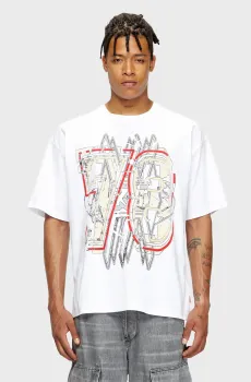 Мужская белая футболка T-BOXT-T8 Белый L Diesel A18661 0QIAM