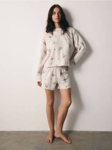 Reserved - Піжама з яскравим принтом, дві частини - нюдовий - 081EY-02X