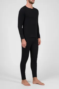 Мужской черный комплект термобелья (лонгслив, брюки) Черный L CMP 3Y87800-U901