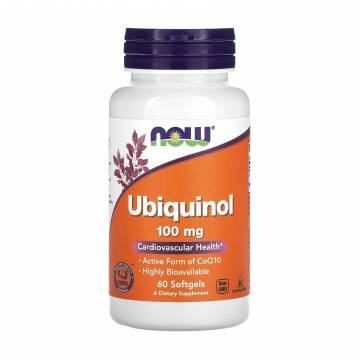 Убихинол NOW foods Ubiquinol 100 мг, 60 гелевых капсул Убихинол NOW foods Ubiquinol 100 мг, 60 гелевых капсул