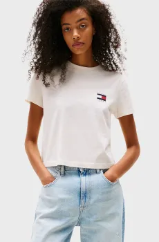 Женская белая футболка TOMMY US FLAG Белый XS Tommy Jeans DW0DW21423