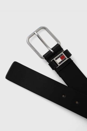 Кожаный ремень Tommy Jeans мужской цвет чёрный Кожаный ремень Tommy Jeans мужской цвет чёрный
