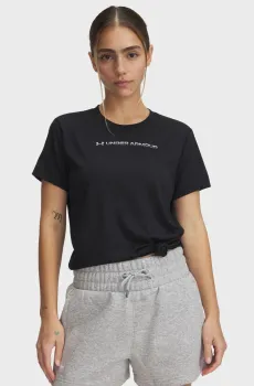 Женская черная футболка UA TECH PTH GRAPHIC SSC Черный XS Under Armour 1389726-001