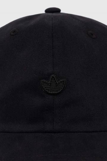 Хлопковая кепка adidas Originals цвет чёрный однотонная Хлопковая кепка adidas Originals цвет чёрный однотонная