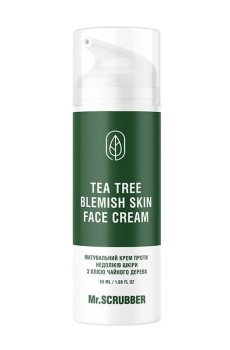 Матирующий крем для лица Mr.Scrubber Tea Tree Blemish Skin Face Cream с маслом чайного дерева, 50 мл