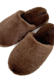 Мужские домашние тапочки Twins HS-LUX закрытые, меховые, коричневые, размер 40-41 (27 см)