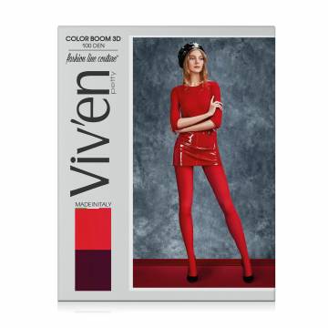 Колготки женские Viven petty Color Boom 3D, 100 DEN, бордо, размер 4 Колготки женские Viven petty Color Boom 3D, 100 DEN, бордо, размер 4