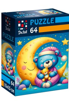 Пазлы De.tail Сонный медвежонок, 15*15 см, 64 детали, от 5 лет (DT1234-05)