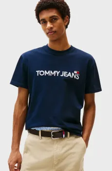 Мужская темно-синяя футболка REG BADGE PLAY Синий XL Tommy Jeans DM0DM21585