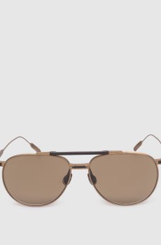 Золотистые солнцезащитные очки-авиаторы Intarsia Rays