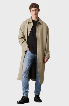 Мужской бежевый плащ COTTON NYLON MAC Бежевый M Calvin Klein Jeans J30J326720