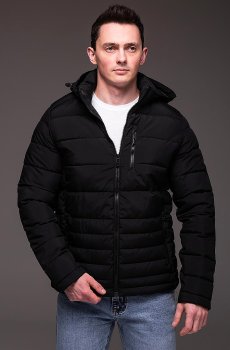 Мужская куртка демисезонная черная RA-2328-black