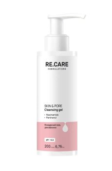 Очищающий гель для лица ReCare Skin & Pore Cleansing Gel с ниацинамидом и пaнтeнoлoм, 200 мл