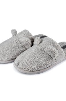 Мужские домашние тапочки Twins Teddy закрытые, меховые, серые, размер 42-43