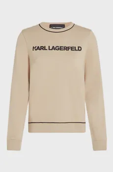Женский бежевый свитшот LOGO PIPING Бежевый XS Karl Lagerfeld A2W20066