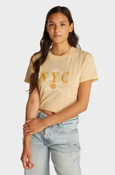 Женская желтая футболка VARSITY GRAPHIC T-SHIRT Желтый S Tommy Jeans DW0DW20424