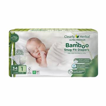 Уценка! Подгузники Clearly Herbal Bamboo размер 1 (2-5 кг), 34 шт Уценка! Подгузники Clearly Herbal Bamboo размер 1 (2-5 кг), 34 шт