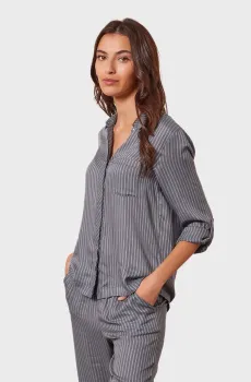 Женская синяя рубашка в полоску DANDY Синий L Etam 6530791