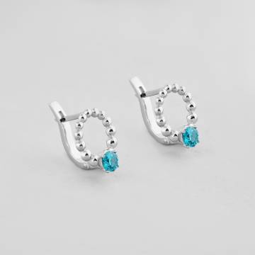 Серебряные серьги Minimal 1995-blue Серебряные серьги Minimal 1995-blue