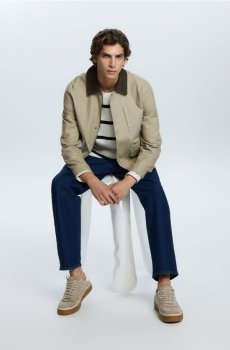 Reserved - Куртка з коміром - бежевий - 458HR-80X