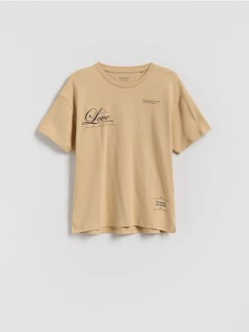 Reserved - Футболка з принтом - бежевий - 464FT-08X