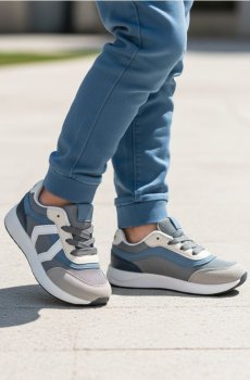 Спортивні кеди з сітчастим верхом - середньо-сірий