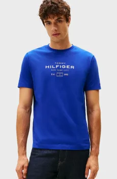 Мужская синяя футболка STACK Синий XL Tommy Hilfiger MW0MW40002