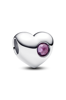 Намистина "Серце з фіолетовим каменем" для гравіювання