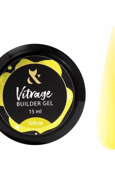 Витражный строительный гель для ногтей F.O.X Vitrage Builder Gel, Yellow, 15 мл