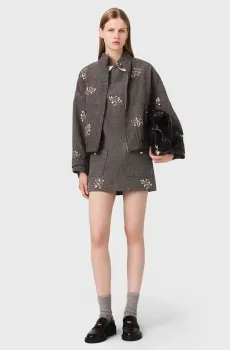 Женский серый бомбер Серый 40 MAJE MFPBL00799_Grey