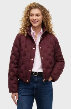 Женский бордовый пуховик QUILT Бордовый XS Tommy Hilfiger WW0WW49855