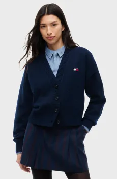 Женский темно-синий кардиган FLUFFY BADGE Синий XS Tommy Jeans DW0DW23830