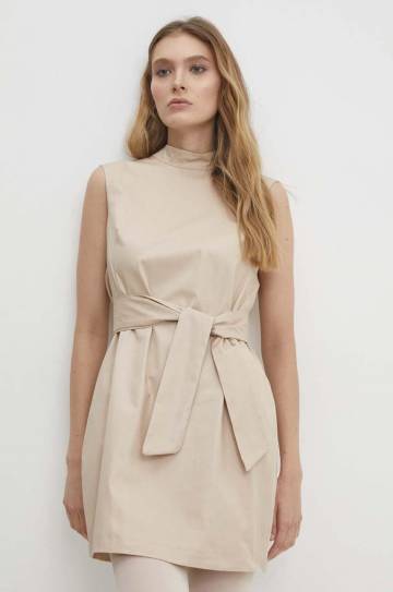 Платье Answear Lab цвет бежевый mini oversize Платье Answear Lab цвет бежевый mini oversize