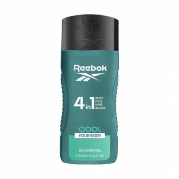 Гель для душа мужской Reebok Cool Your Body Hair & Body Shower Gel 4 в 1, 250 мл Гель для душа мужской Reebok Cool Your Body Hair & Body Shower Gel 4 в 1, 250 мл